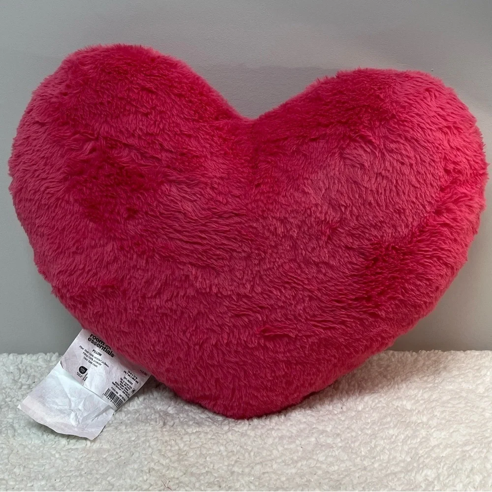 Room Essentials Vibrant Pink Heart Throw Pillow